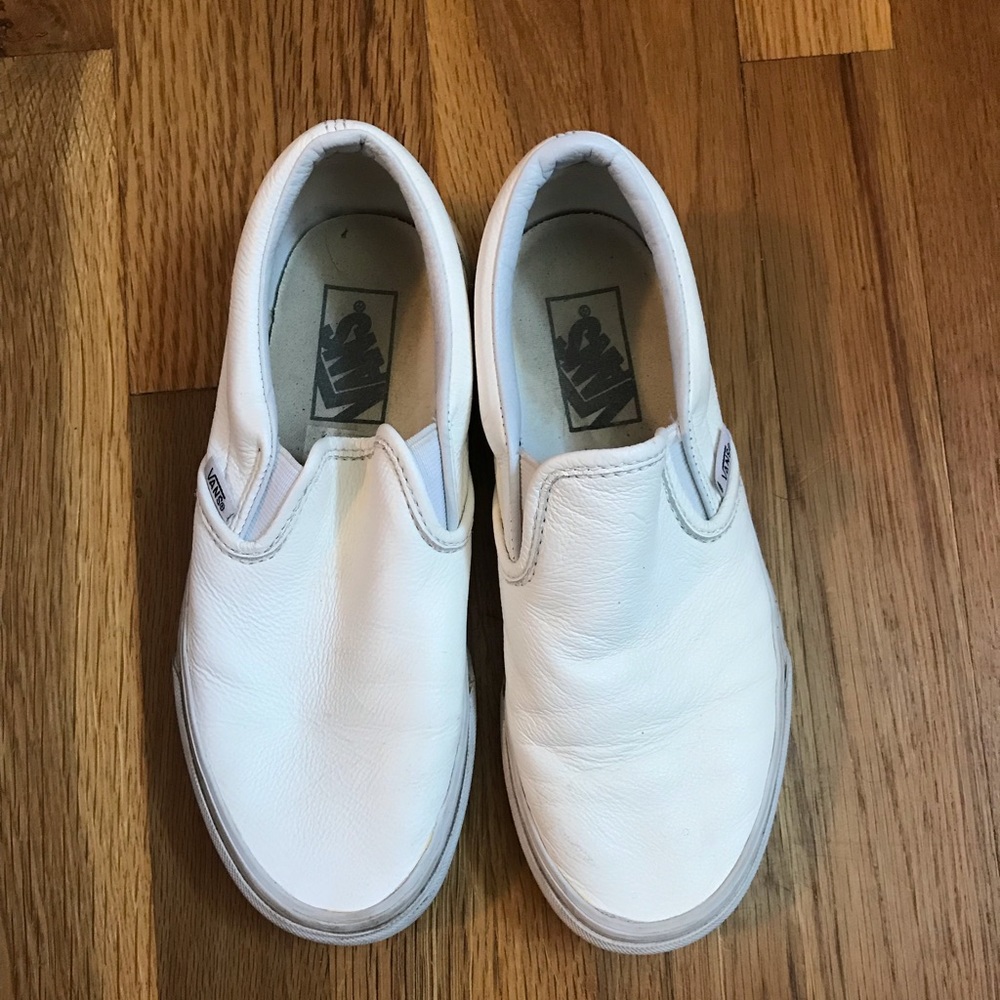 Leather slip on vans